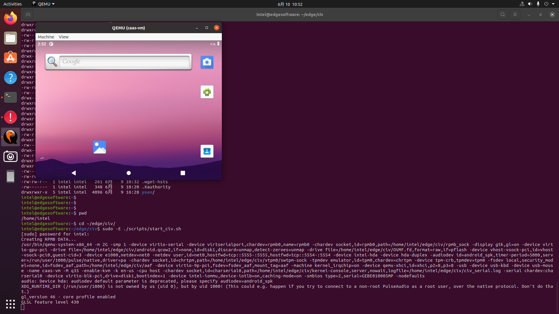 Screenshot of terminal when using the command with results of test. 