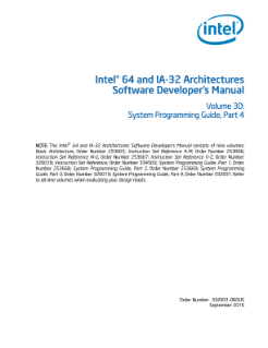 Intel® 64 and IA-32 Architectures Developer's Manual: Vol. 3D