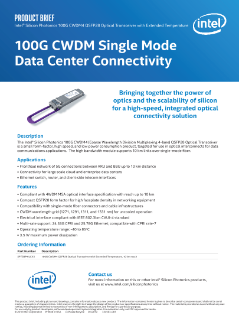 Intel® Silicon Photonics CWDM4 Optical Transceiver with Extended Temperature